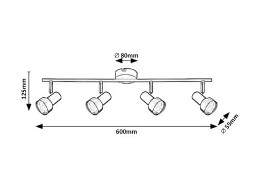 RabaLux Faretto da soffitto Konrad 73014 Nero