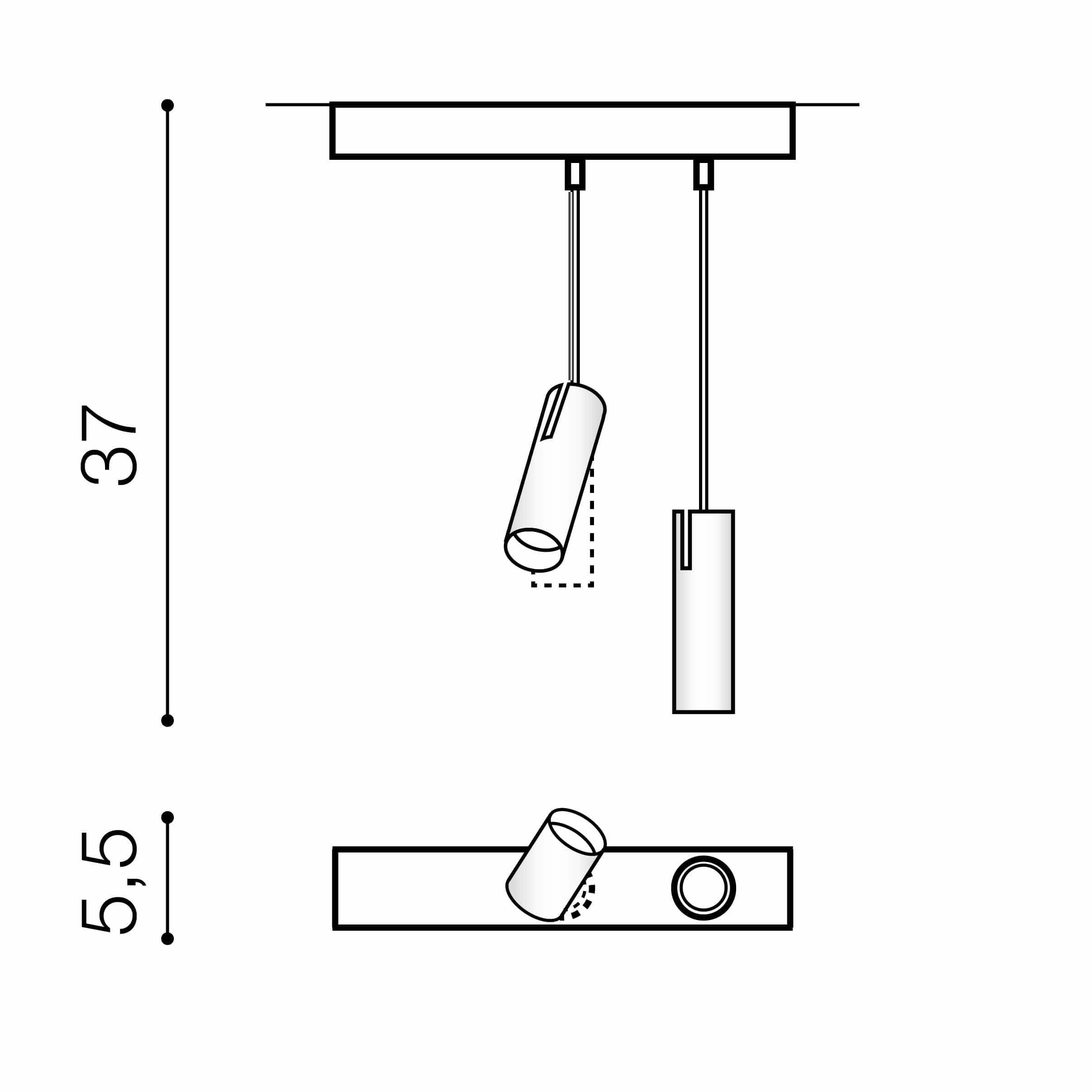 Azzarddo Faretto da soffitto Lens 2 AZ3519 Bianco