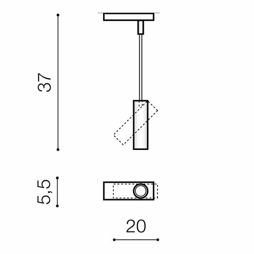 Azzarddo Faretto da soffitto Lens Square AZ3513 Bianco