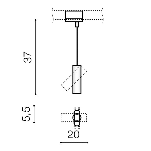 Azzarddo Faretto da soffitto Lens Track AZ3511 Nero