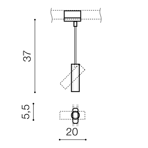 Azzarddo Faretto da soffitto Lens Track AZ3511 Nero