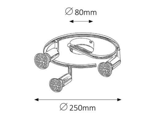 RabaLux Faretto da soffitto Norton 6989 Cromo