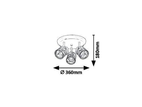 RabaLux Faretto da soffitto Oberon 5337 Marrone