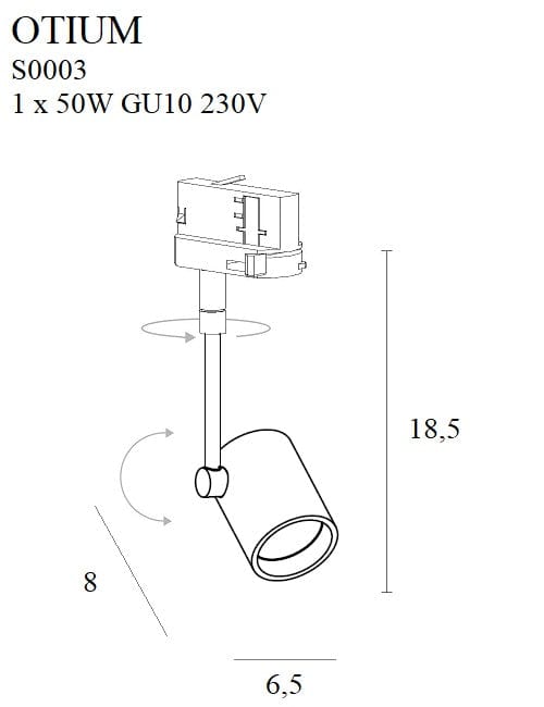 Maxlight Faretto da soffitto Otium S0003 Nero