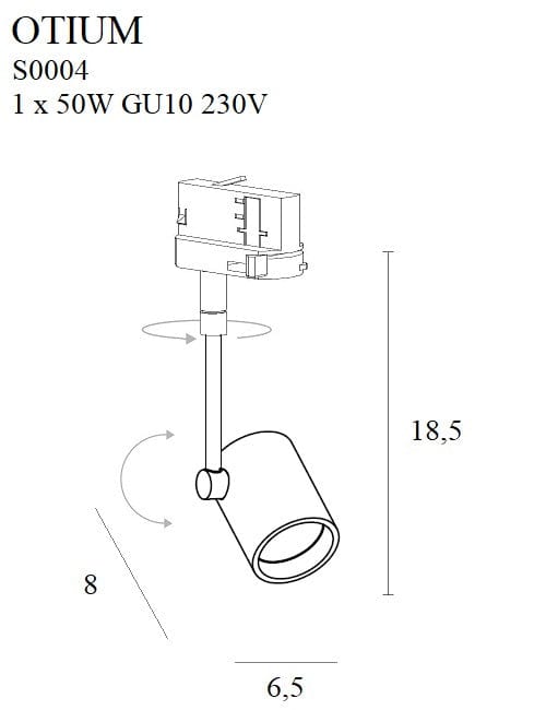 Maxlight Faretto da soffitto Otium S0004 Bianco