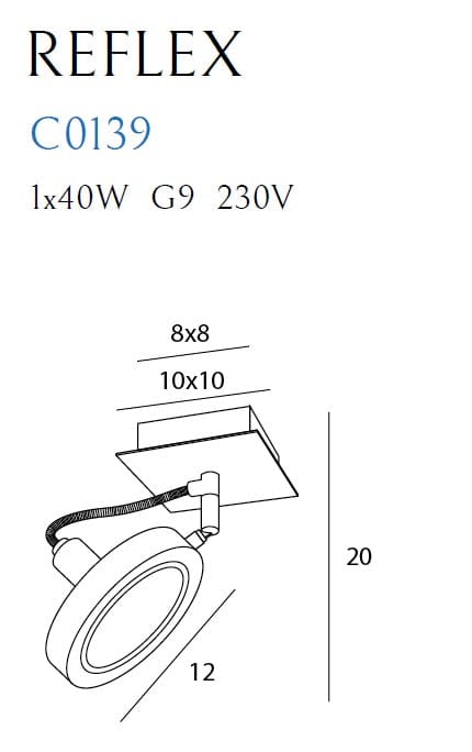 Maxlight Faretto da soffitto Reflex C0139 Bianco