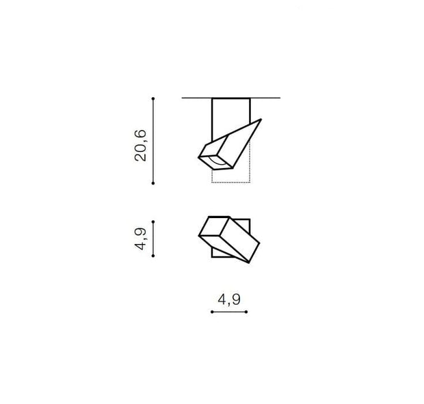 Azzarddo Faretto da soffitto Santos Square AZ3522 Bianco