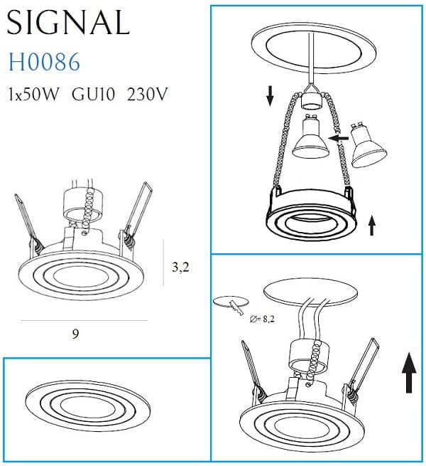 Maxlight Faretto da soffitto Signal I H0086 Nero