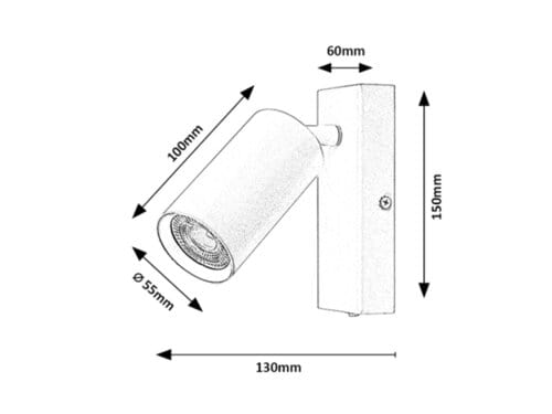 RabaLux Faretto da soffitto Solo 2081 Bianco