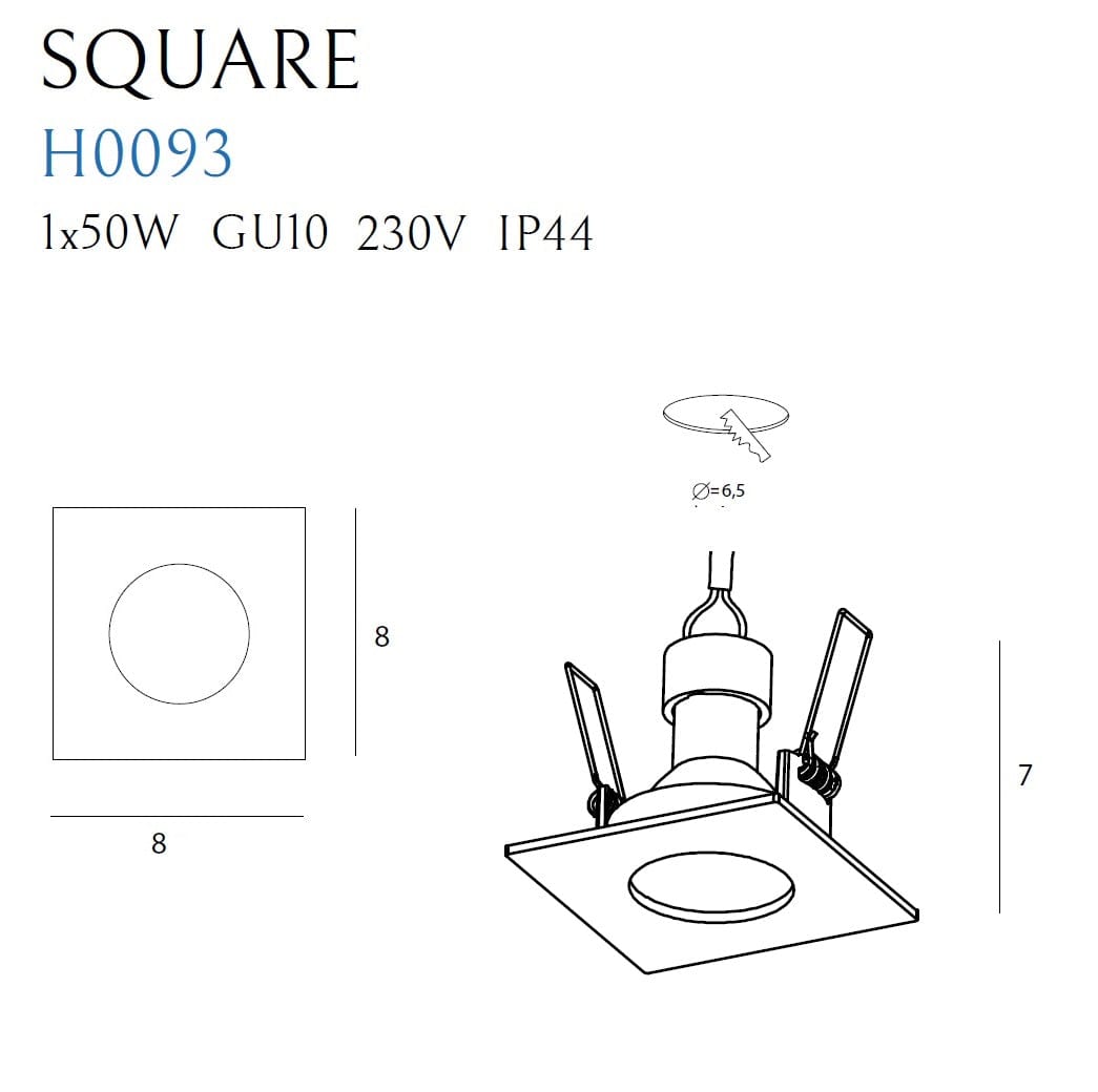 Maxlight Faretto da soffitto Square H0093 Nero