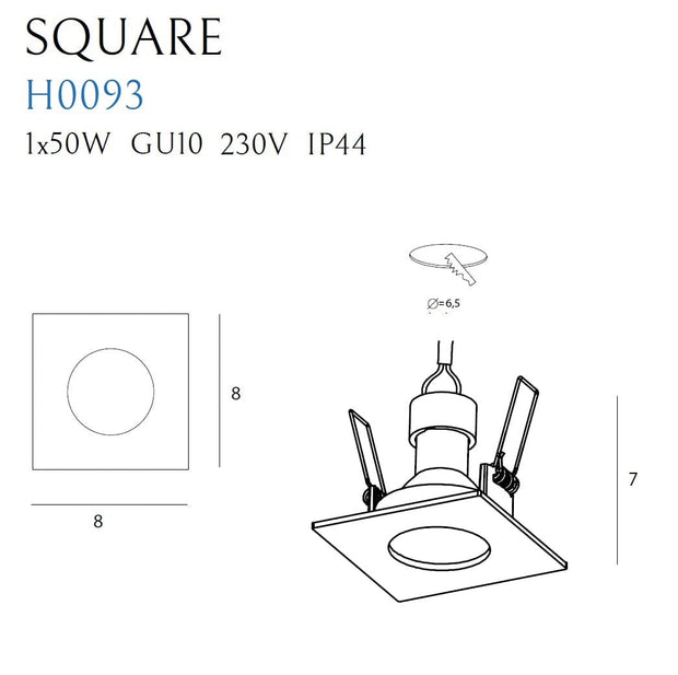 Maxlight Faretto da soffitto Square H0093 Nero