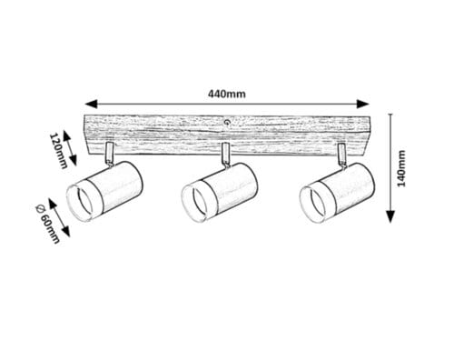 RabaLux Faretto da soffitto Toras 73123 Quercia