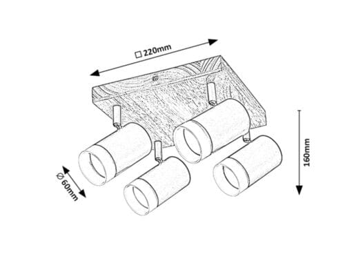 RabaLux Faretto da soffitto Toras 73124 Quercia