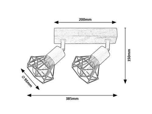 RabaLux Faretto da soffitto Zeus 3138 Quercia