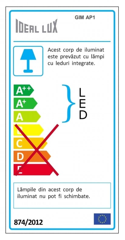 IdealLux Lampada da parete Gim AP1 Bianco