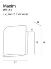 Maxlight Lampada da parete Maxim W0161 Bianco