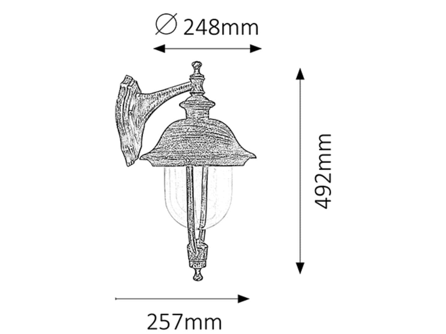 RabaLux Lampada da parete New York Down 8696 Ottone
