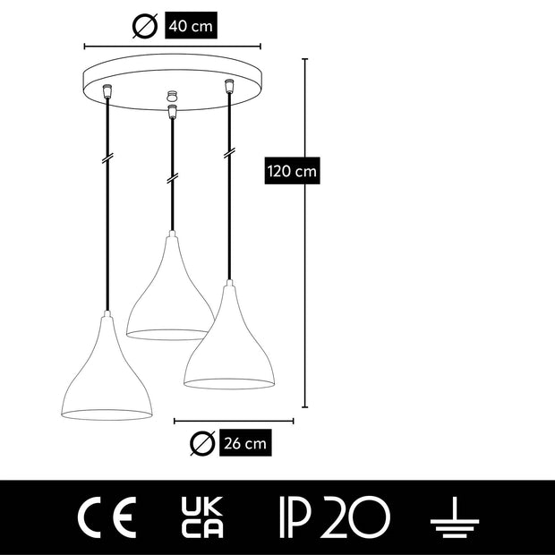 Oyo Lampada Damla Trio Asimetric Bianco