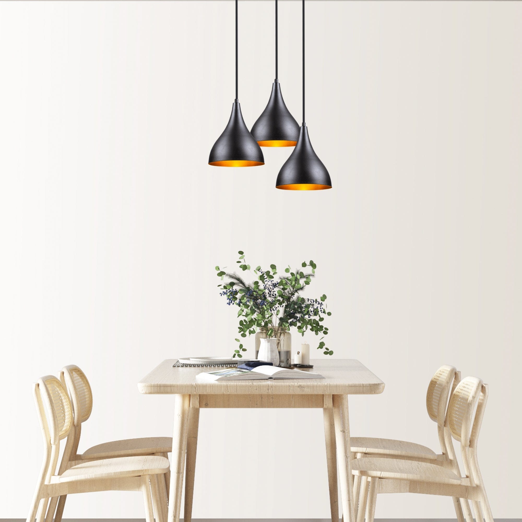 Oyo Lampada Damla Trio Asimetric Nero