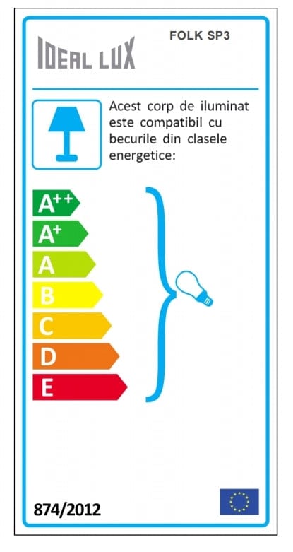 IdealLux Lampada Folk SP3 Rame