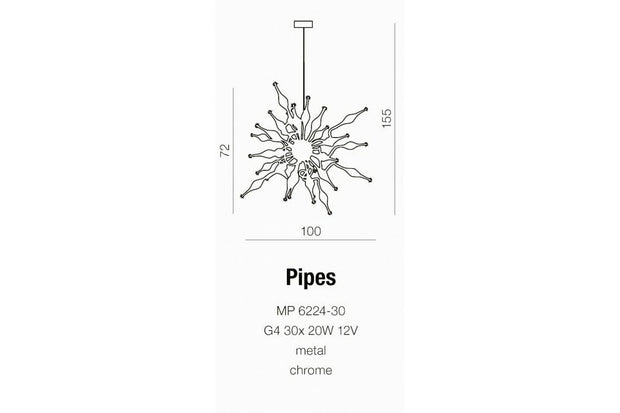 Azzarddo Lampada Pipes Cromo AZ0040