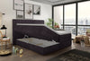 Letto Boxspring con topper e contenitore Mina Marrone (1)