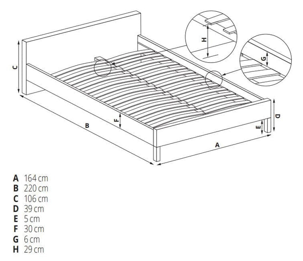 Letto imbottito con 4 cassetti Modenaris II Bianco (1)