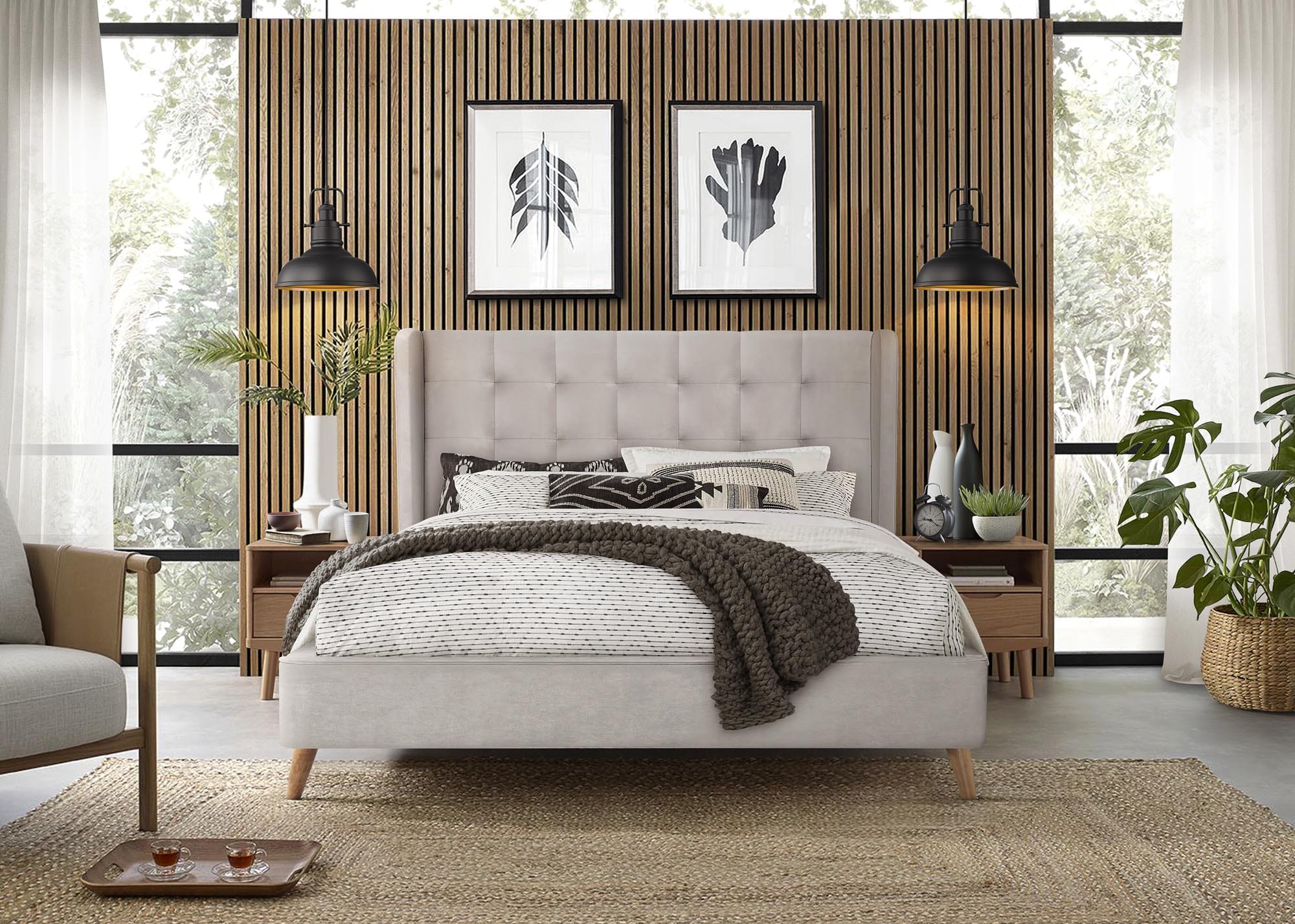 Halmar Letto in velluto Estella Beige