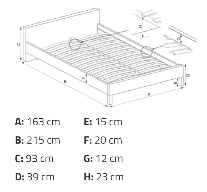 Letto matrimoniale in ecopelle Samantha Bianco (12)