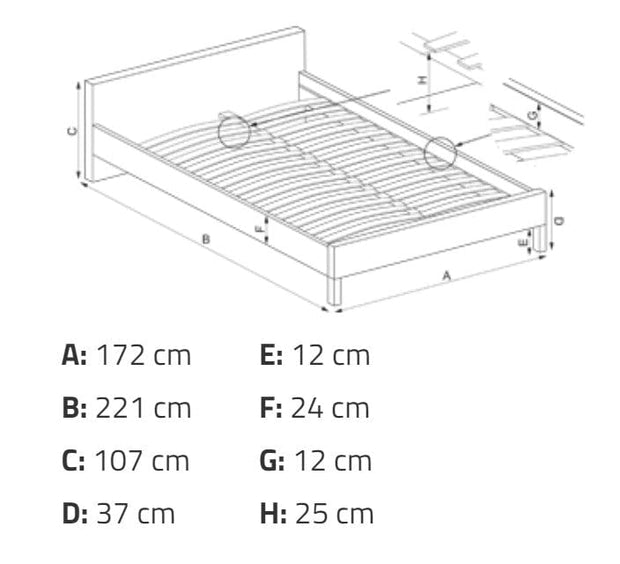 Letto matrimoniale in ecopelle Sofidra Bianco (2)