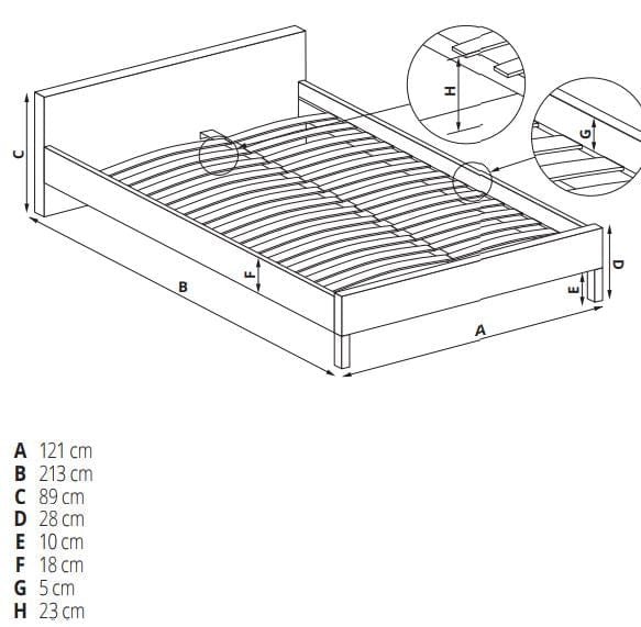 Letto matrimoniale in tessuto Logani Grigio (1)