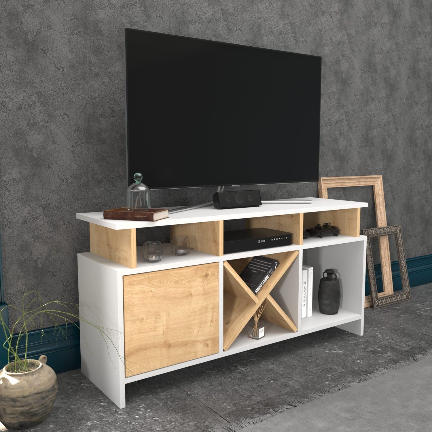 Mobile TV con 1 anta Auburn Quercia (1)