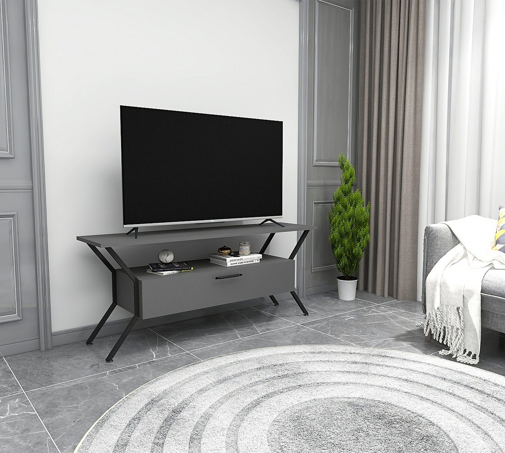 Mobile TV con 1 anta Tarz Antracite (1)