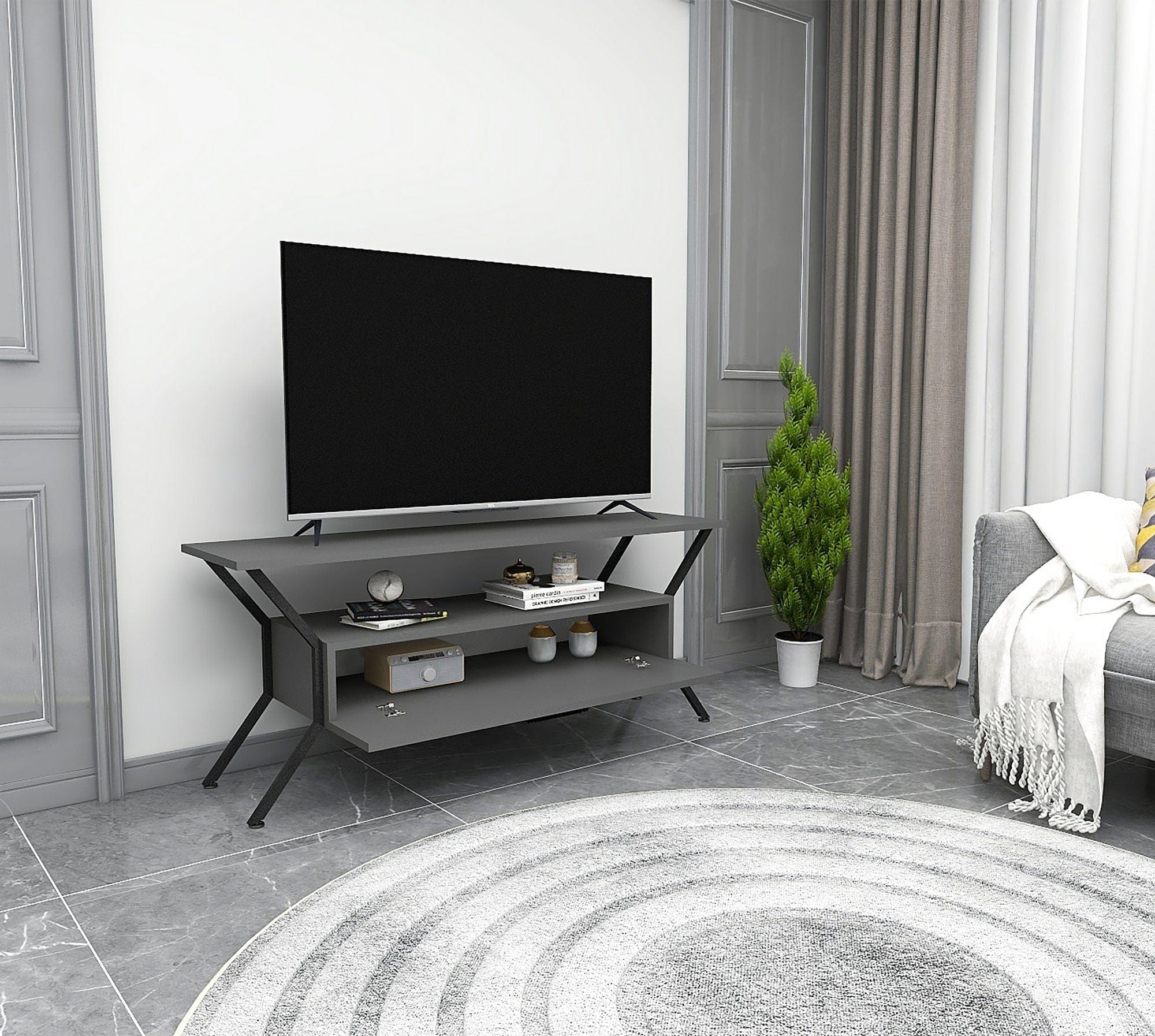 Mobile TV con 1 anta Tarz Antracite (2)