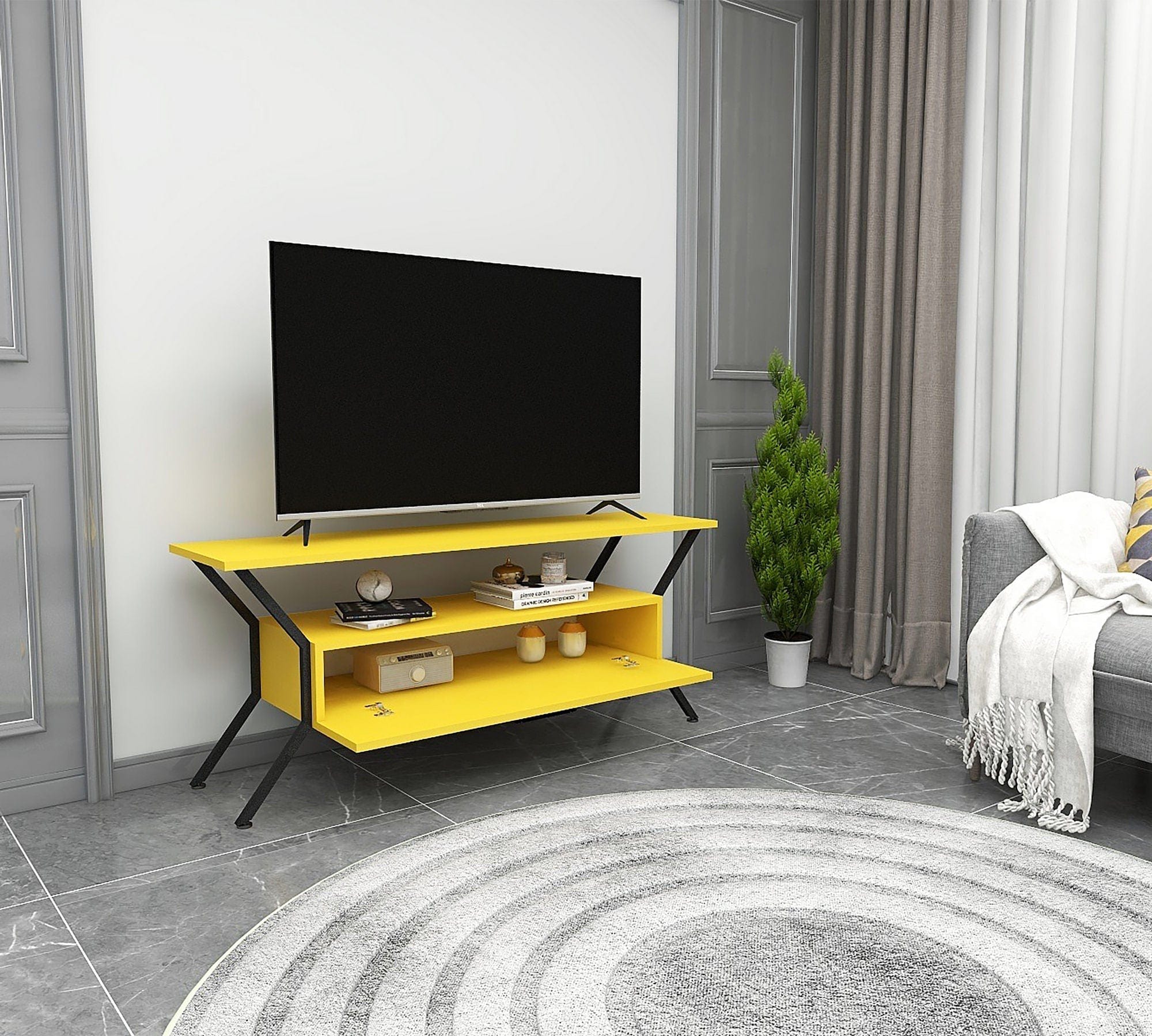 Mobile TV con 1 anta Tarz Giallo (2)