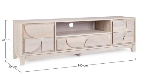 Bizzotto Mobile TV con 2 cassetti e 2 ante Archita Naturale