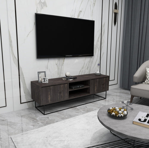 Mobile TV con 2 cassetti Escape 140 Marrone (1)