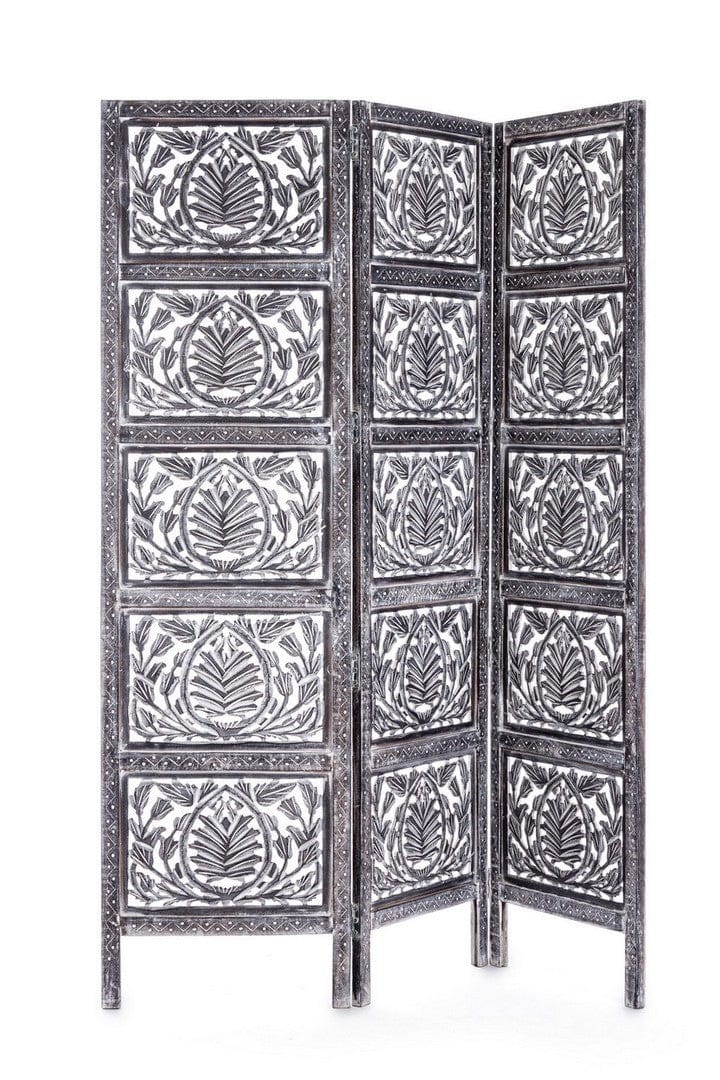 Bizzotto Paravento 3 pannelli Darika Antique Grigio