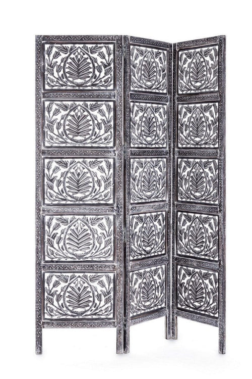 Bizzotto Paravento 3 pannelli Darika Antique Grigio