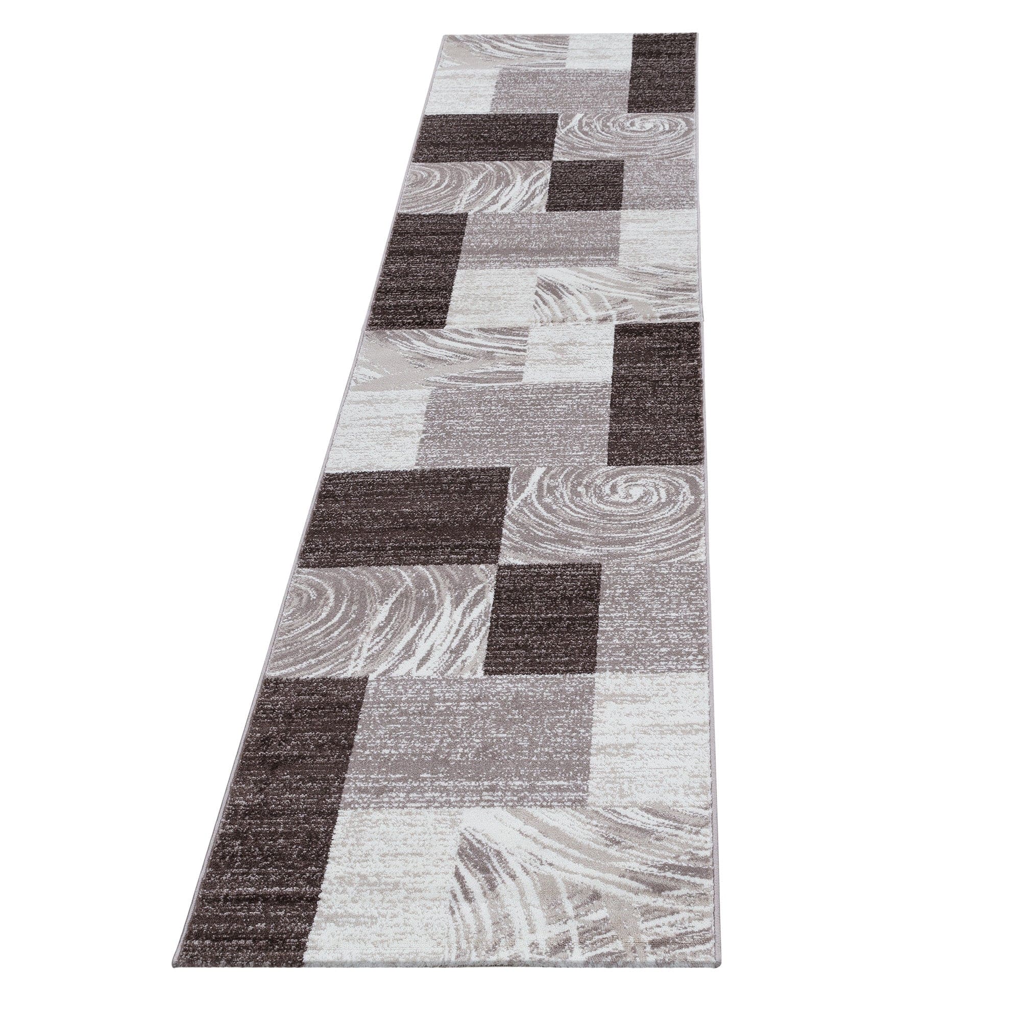 Passatoia Parma 9220 Abstract Checkered Marrone & AYYTPCH-PARMA9220BROWN-TRAVERSA