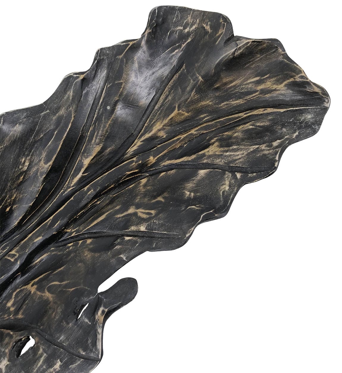 Piatto decorativo Erosi Carved Leaf Nero (2)