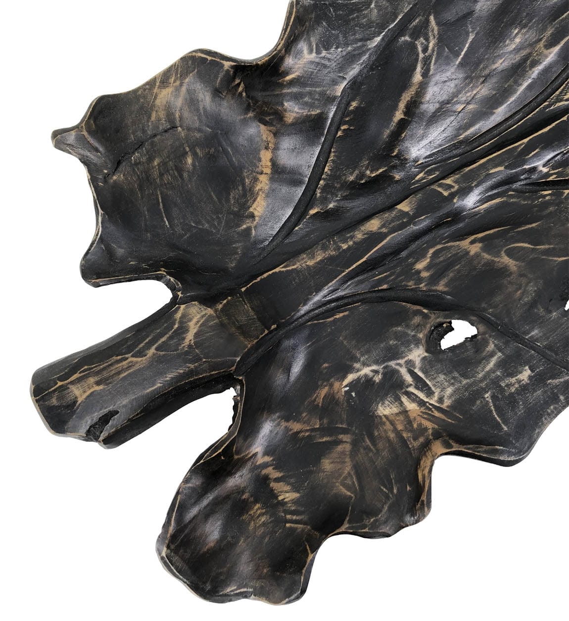 Piatto decorativo Erosi Carved Leaf Nero (5)