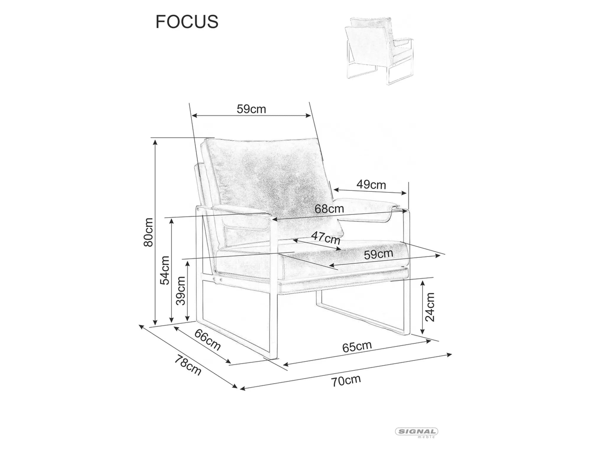 Signal Poltrona in tessuto Focus Brego Beige