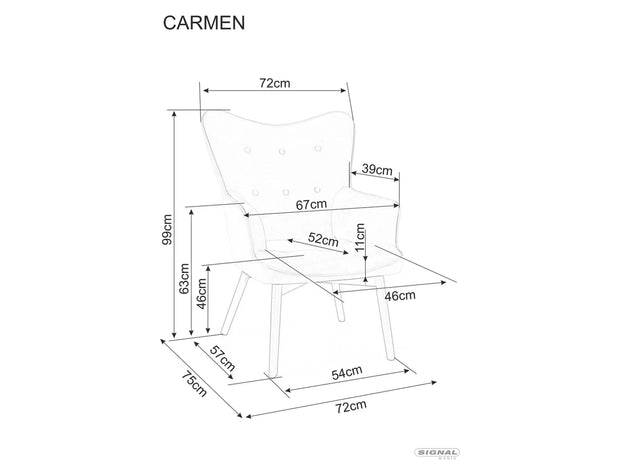 Signal Poltrona in velluto Carmen Beige