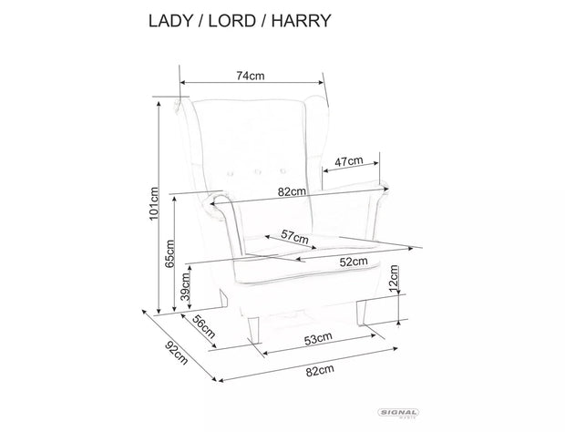 Signal Poltrona in velluto Lord Marrone