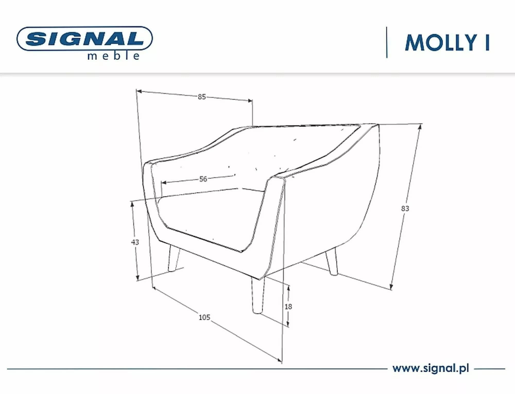 Signal Poltrona in velluto Molly 1 Beige