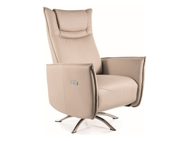 Signal Poltrona Reclinabile Elettrica in ecopelle Notos Beige