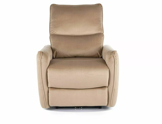 Signal Poltrona Reclinabile Elettrica in velluto Zefir Beige