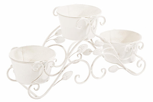 Bizzotto Porta piante per 2 vaso Emily Vase 3S Bianco