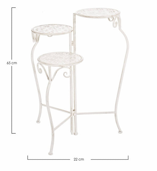 Bizzotto Porta piante pieghevole per 3 pentole Emily 3S Bianco